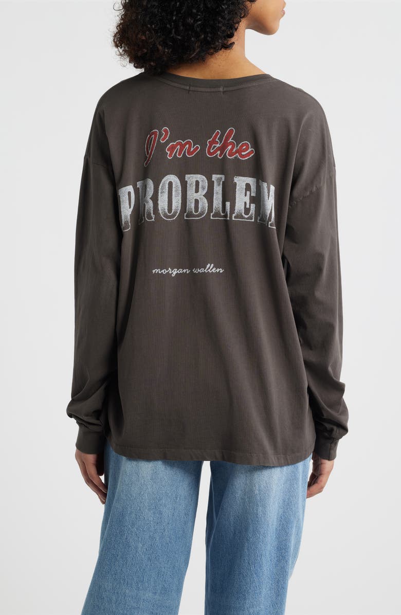 Daydreamer Morgan Wallen Ain't Comin' Back Long Sleeve Cotton Graphic T-Shirt, Alternate, color, Washed Black