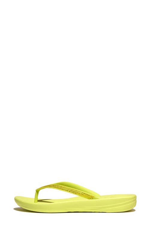 Fitflop Iqushion™ Splash Crystal Flip Flop In Sunny Lime