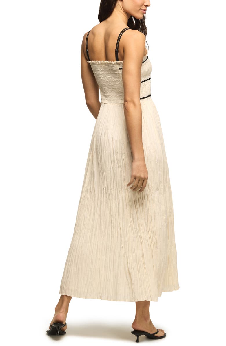 Lucky Brand Contrast Piped Maxi Dress, Alternate, color, Cream