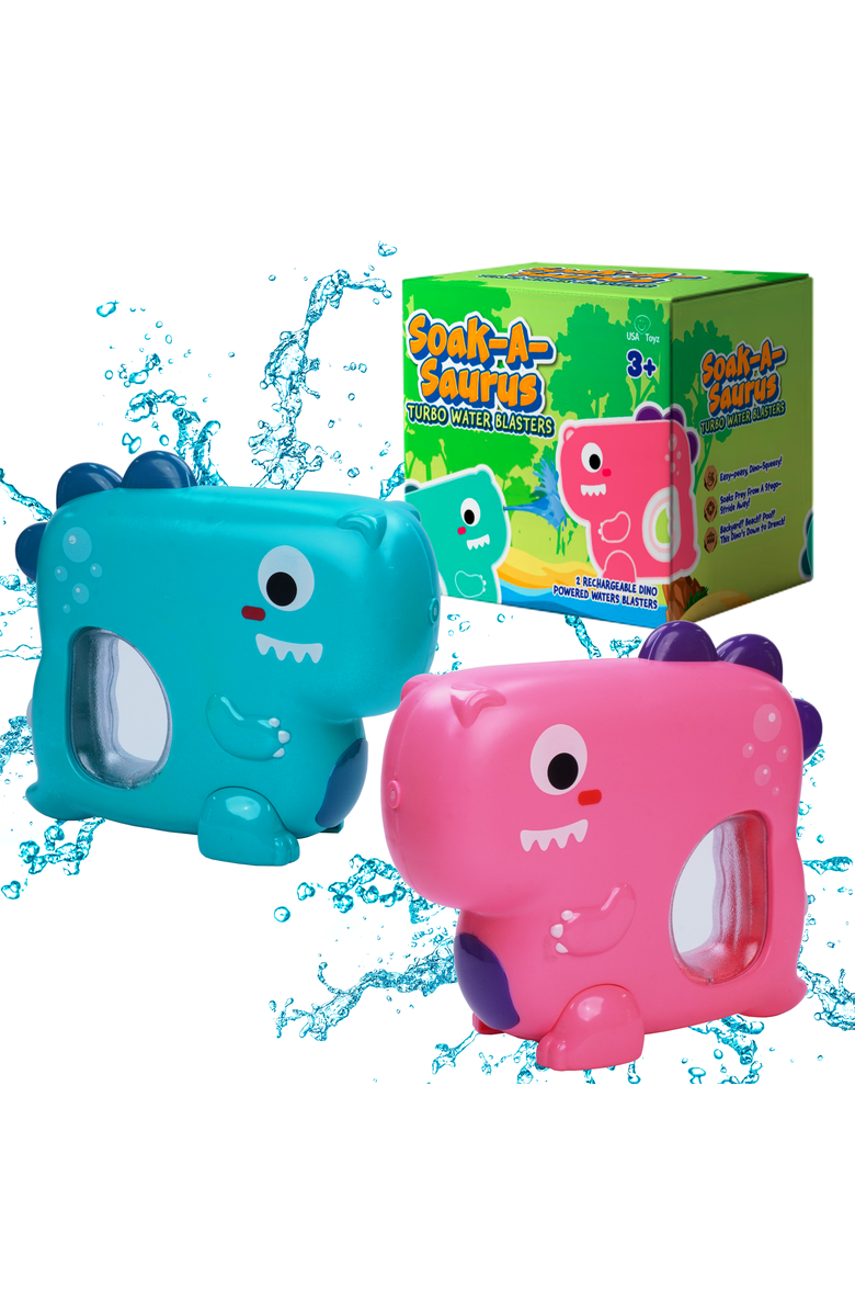USA Toyz Blue & Pink T-Rex Dino Water blaster, Main, color, Multicolor
