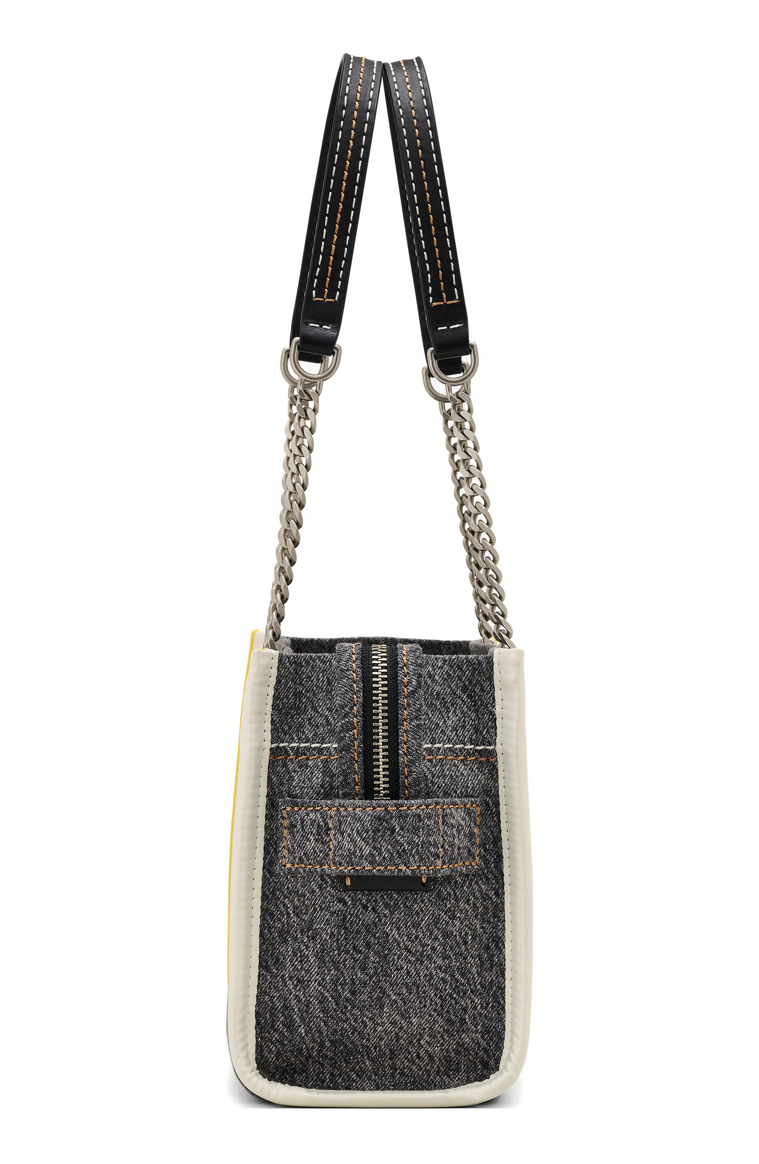 Marc Jacobs The Small Denim Tote, Alternate, color, Black Wash