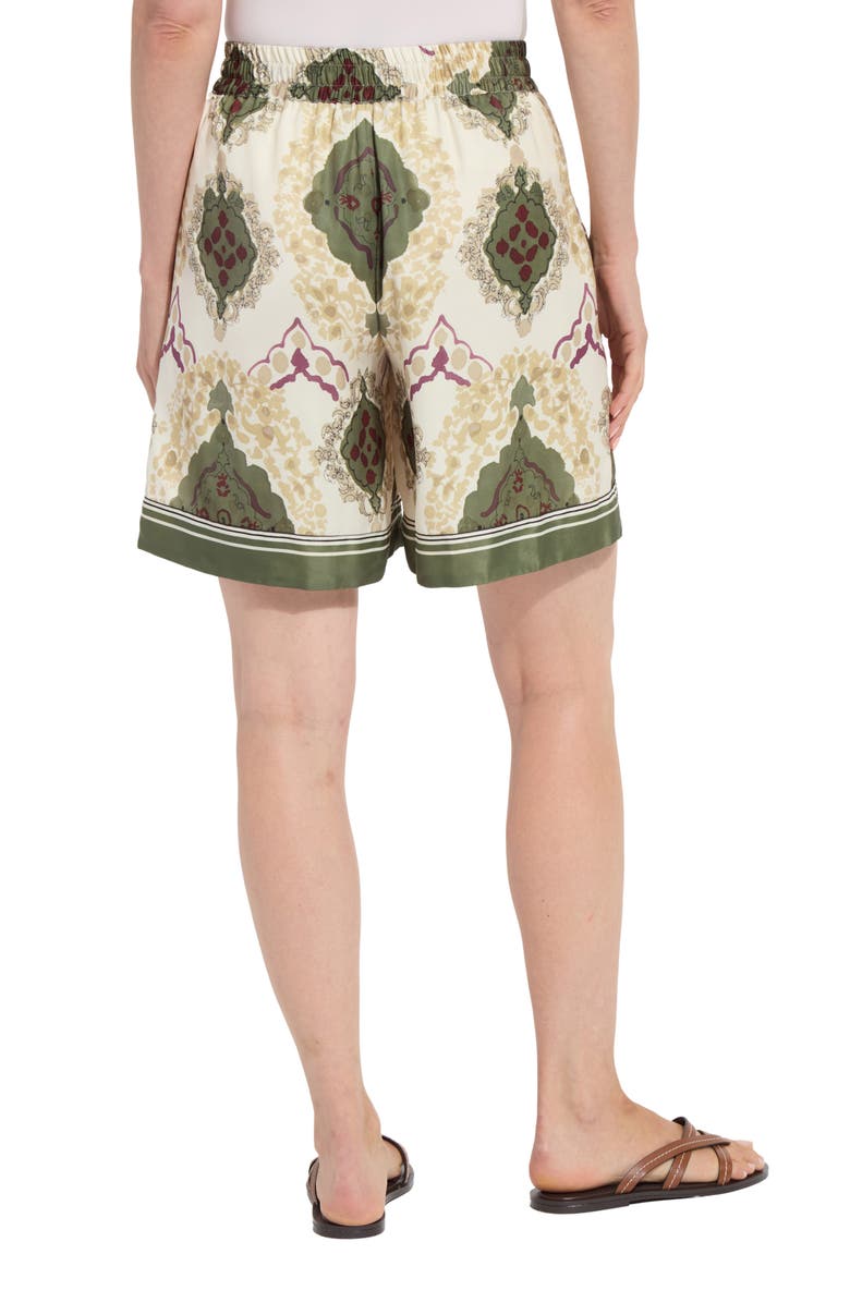 Lysse Adhara Satin Drawstring Shorts, Alternate, color, Green Print