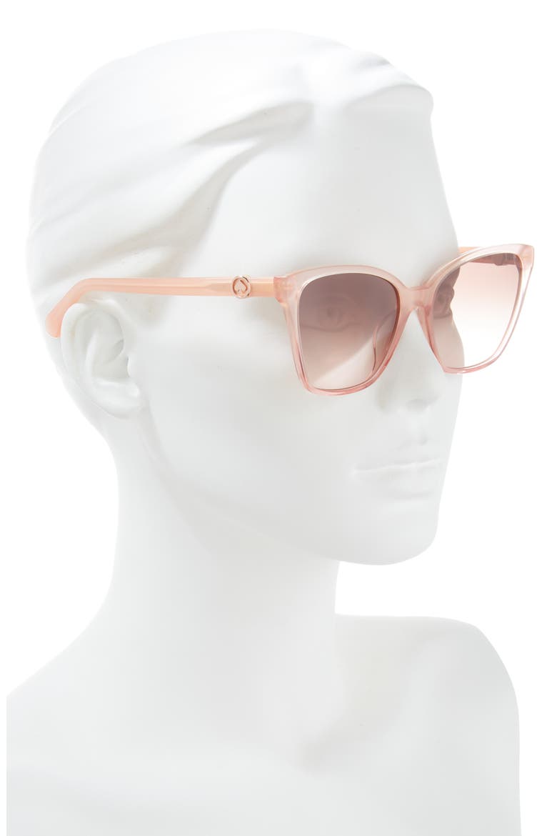 56mm amiyah rectangle sunglasses, Alternate, color, PEACH/ BROWN FUSCHIA MS