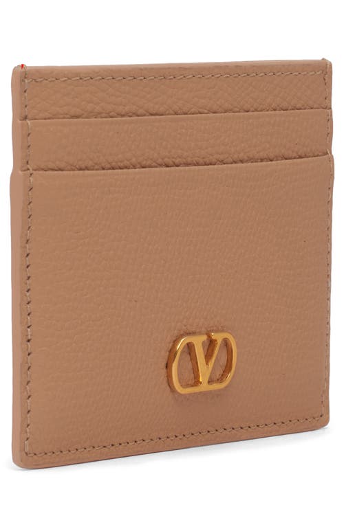 Valentino Garavani Vlogo Signature Leather Card Case In Pink