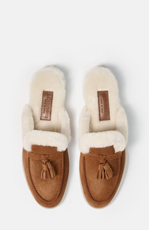Scarosso Lucrezia Shearling Slip-on Mules In Burgundy