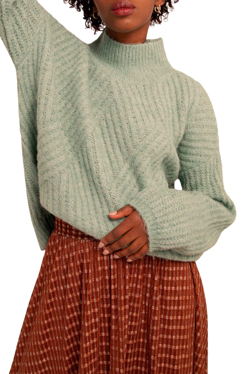 FRNCH Nihed Ribbed Crop Sweater, Main, color, 