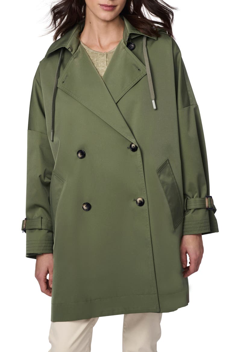 Oversize Hooded Trench Coat, Main, color, OLIVINE