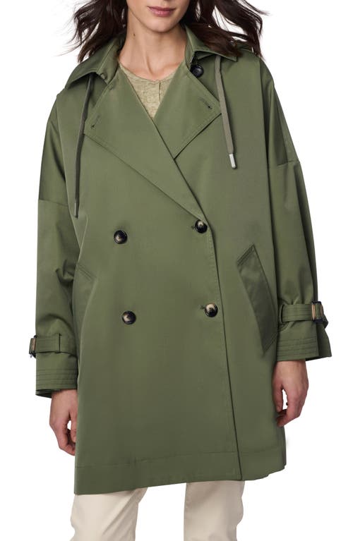 Bernardo Oversize Hooded Trench Coat In Olivine
