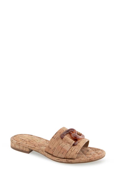 Big Charm Link Slide Sandal (Women)