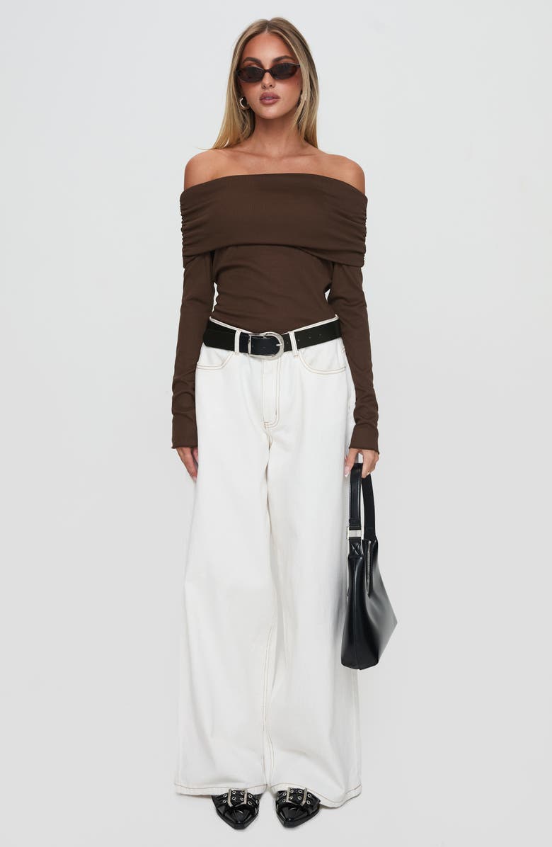 Princess Polly Spoilt Off the Shoulder Bodysuit, Alternate, color, 