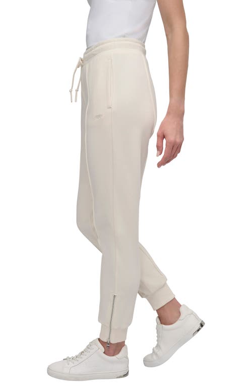 Dkny Zip Trim Joggers In Eggnog