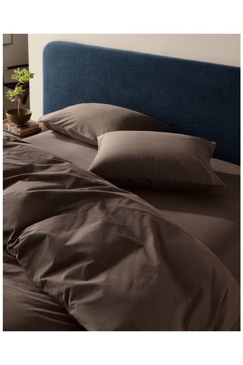 Brushed Cotton Duvet Cover, Alternate, color, WARM GREY
