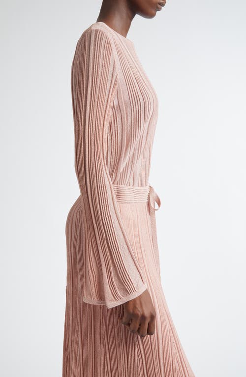Zimmermann Lucky Metallic Rib Sweater In Metallic Pink