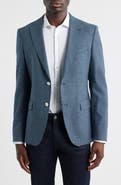 BOSS Hutson Slim Fit Micocheck Wool Blend Sport Coat