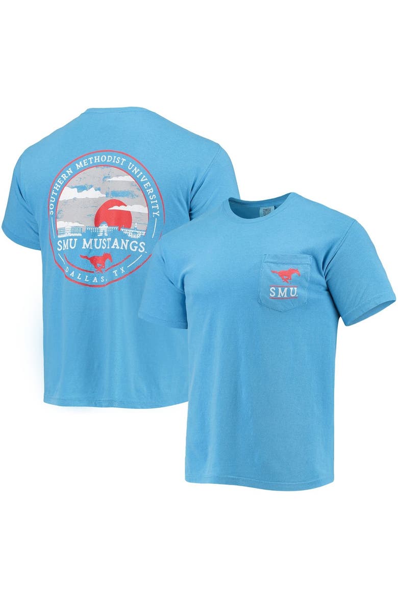 Men's Light Blue SMU Mustangs Circle Campus Scene T-Shirt, Main, color, Light Blue