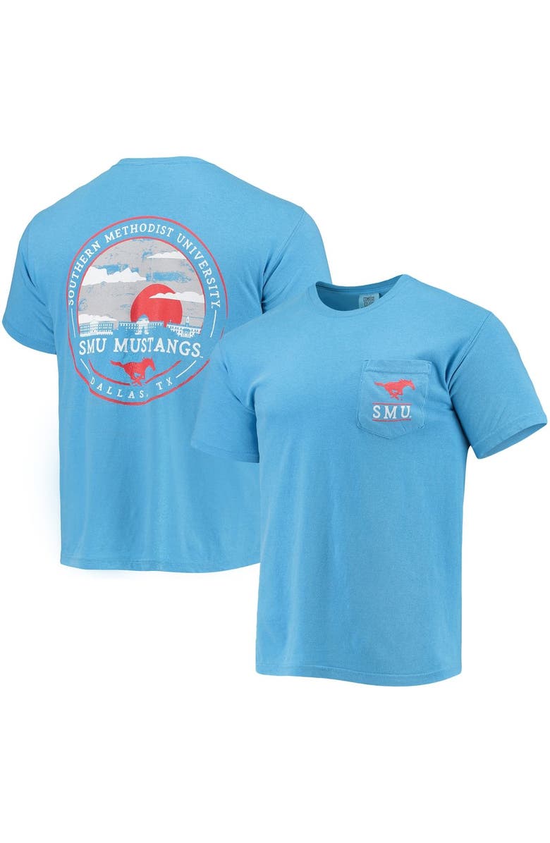 IMAGE ONE Men's Light Blue SMU Mustangs Circle Campus Scene T-Shirt, Main, color, 