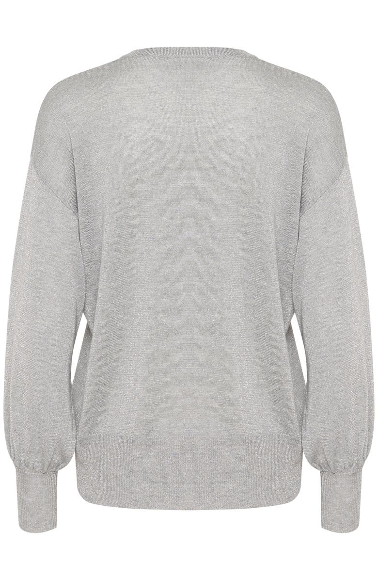 Kaffe KAankra Shimmer Knit Round Neck Pullover, Alternate, color, Grey Melange