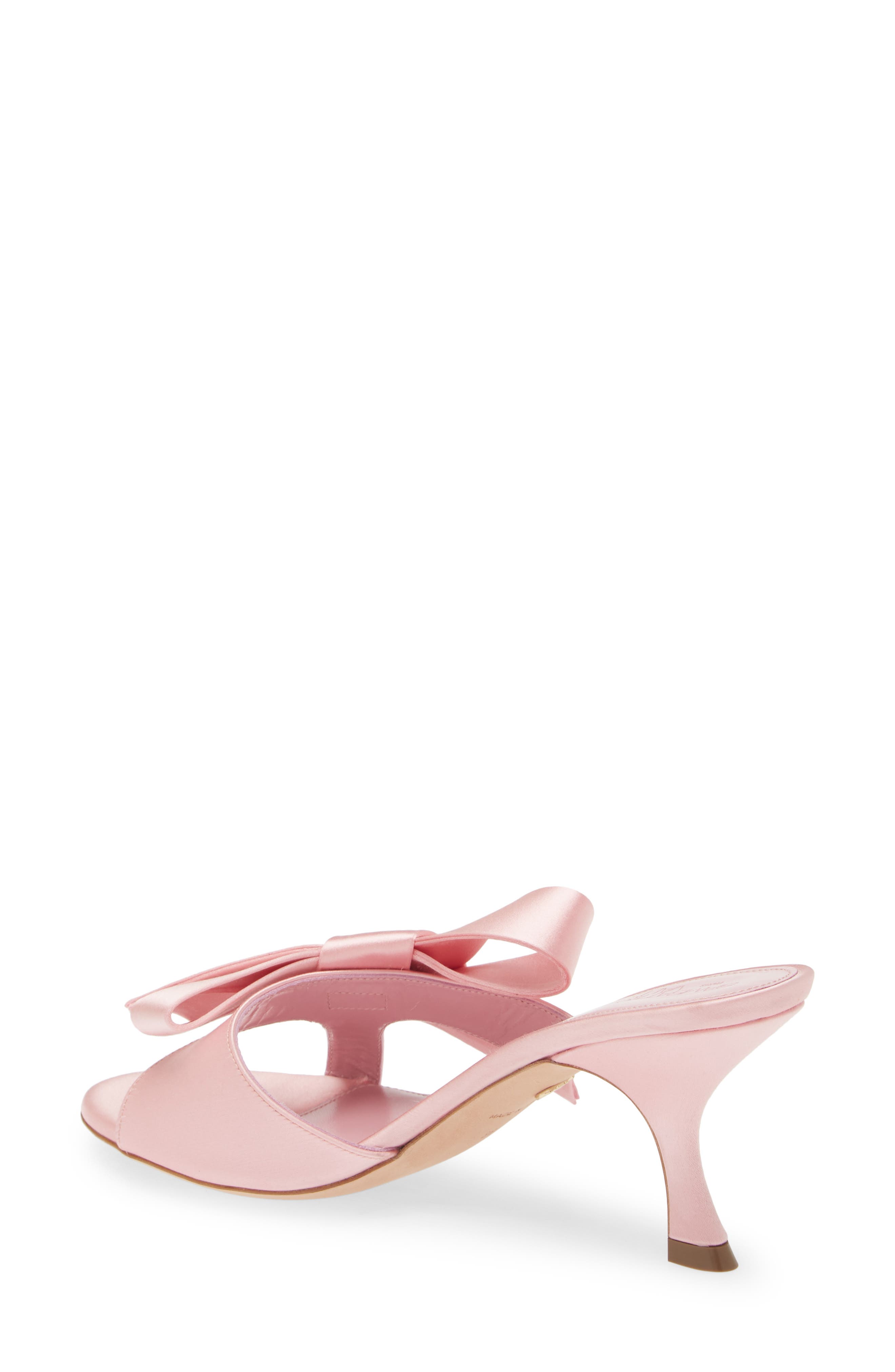 Bow Satin Sandal, Alternate, color, ROSE