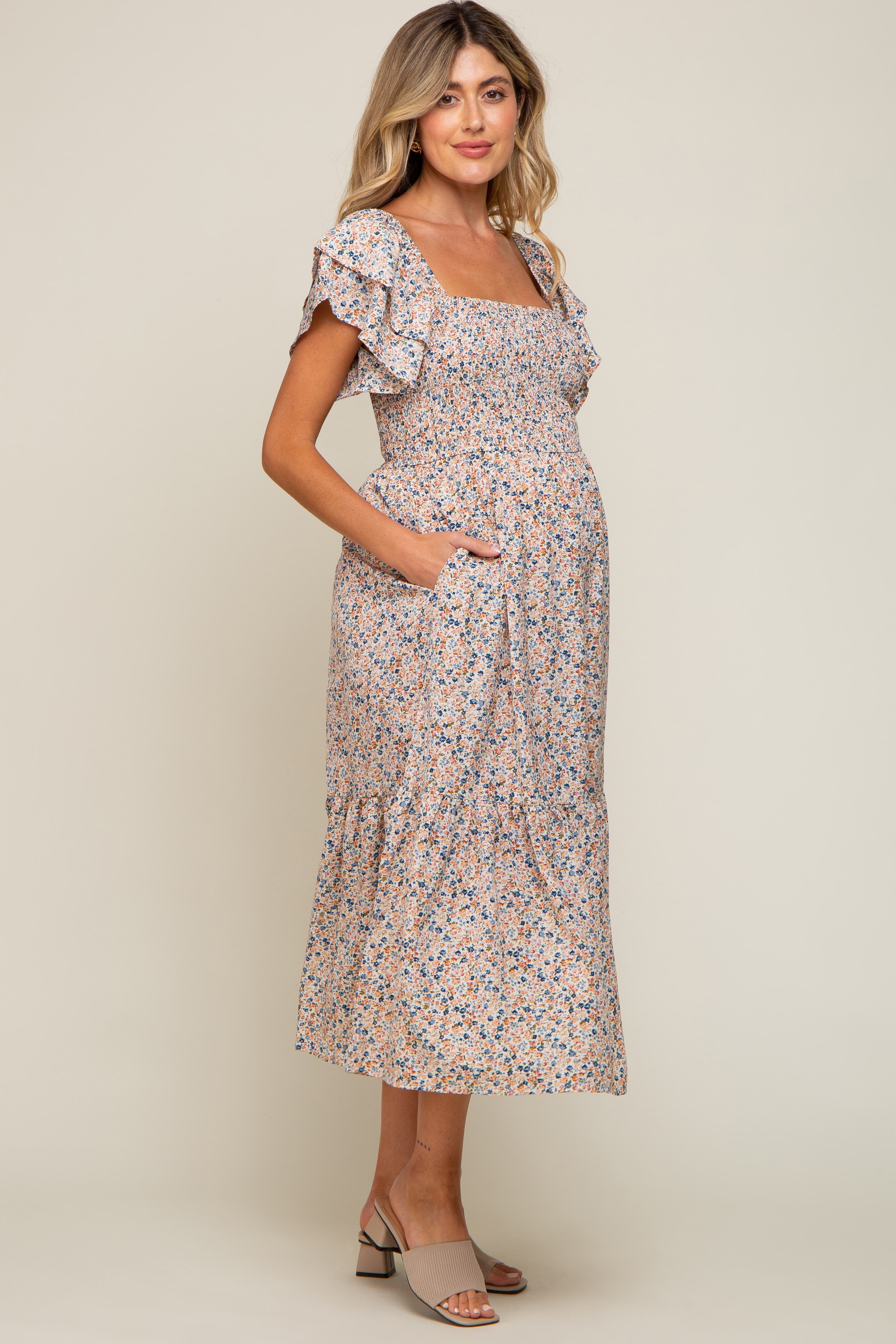 Floral Flutter Midi Dress - image 2