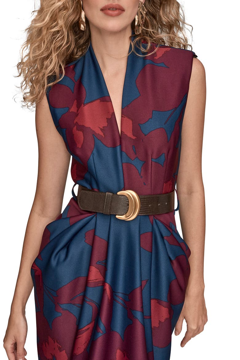 Sleeveless Belted Cocktail Dress, Alternate, color, ECLPSE MUL
