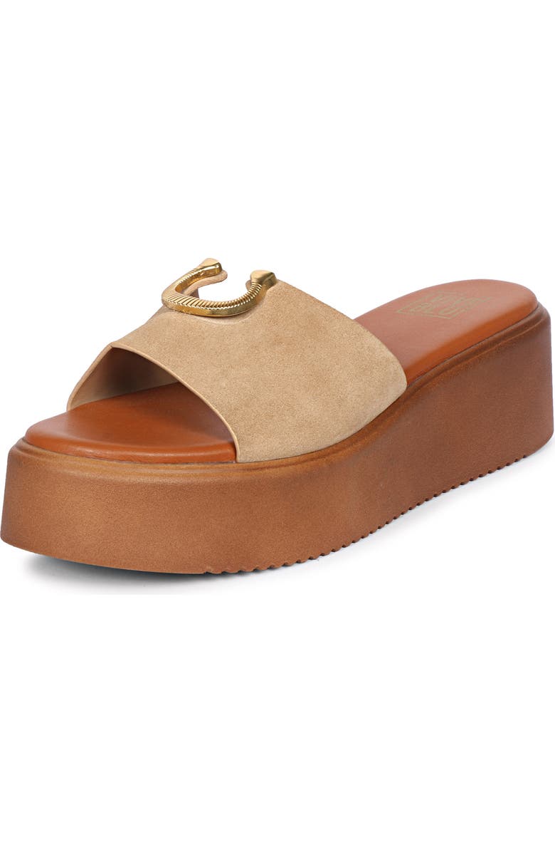 VIVI BLU Senna Platform Wedge Slide Sandal, Main, color, Beige