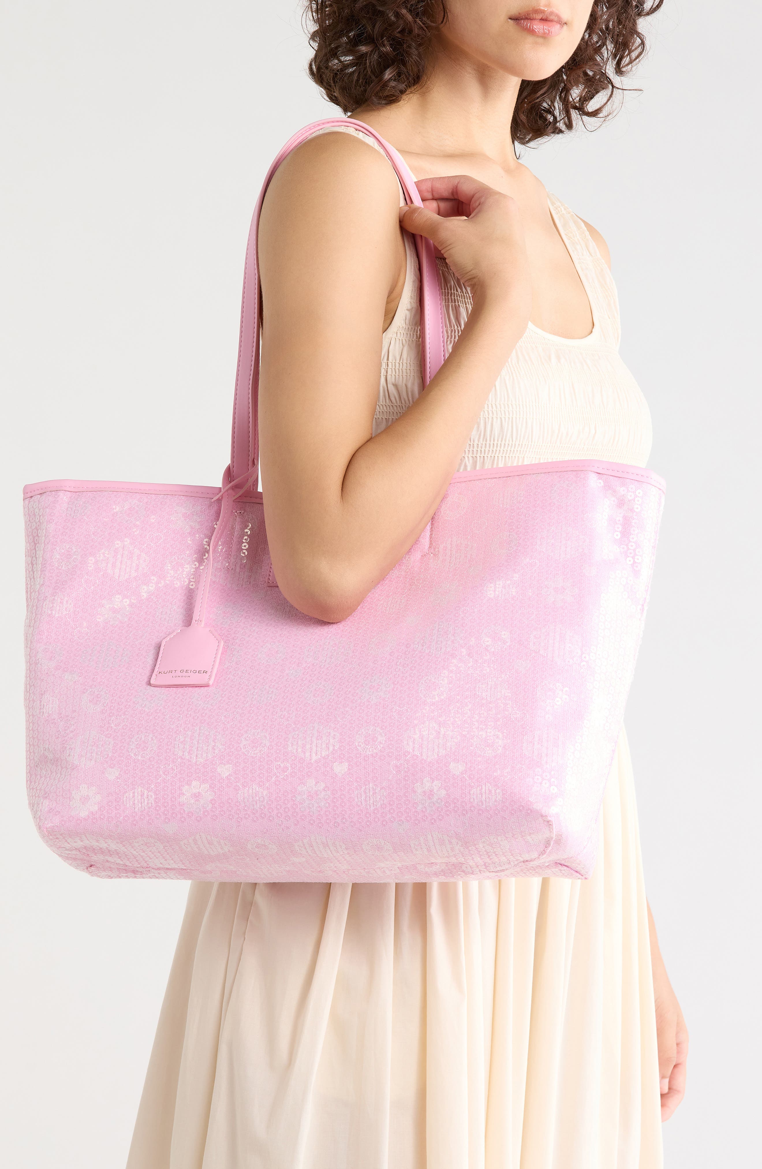 Chiswick Large Shopper Tote Bag & Pouch, Alternate, color, LIGHT/ PASTEL PINK