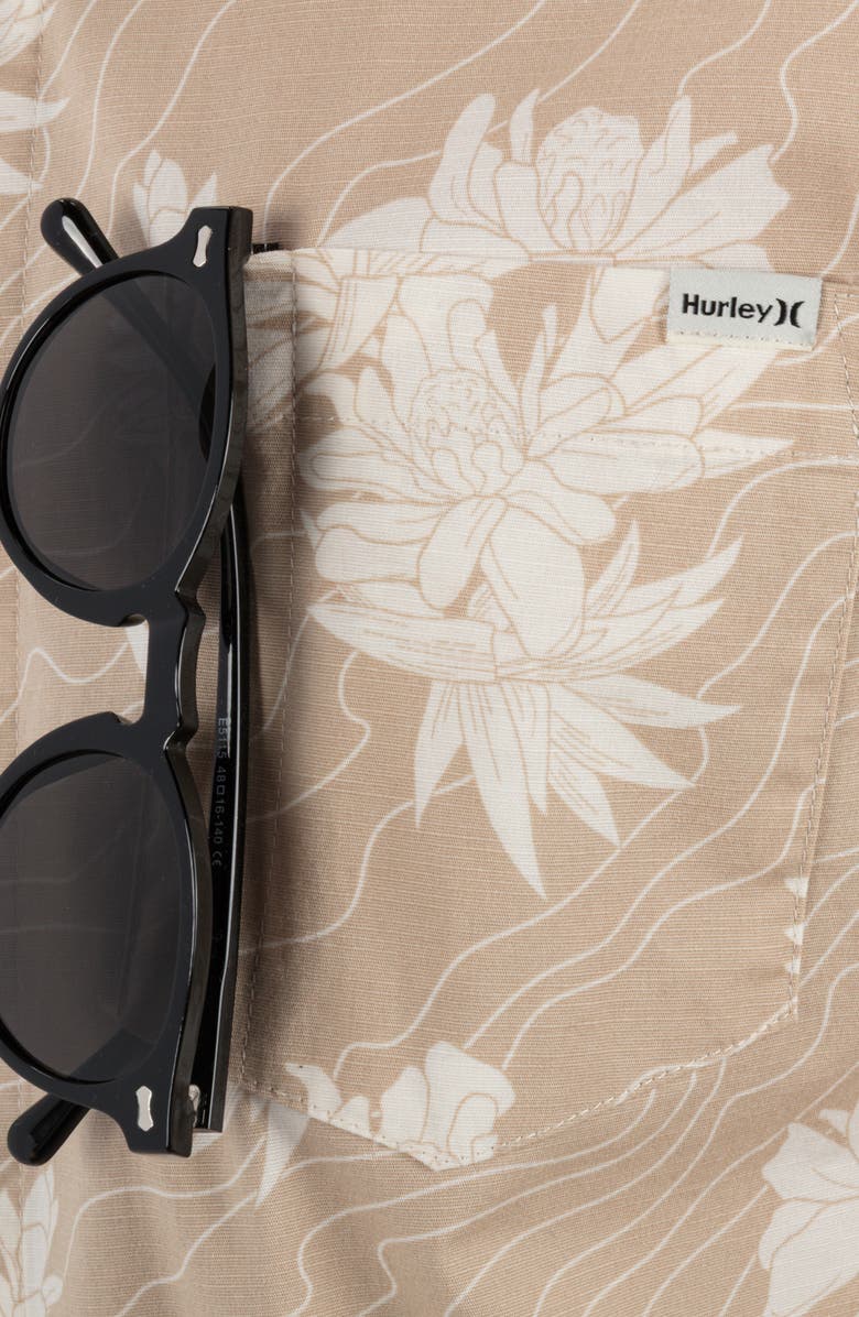 Hurley One and Only Lido Stretch Woven Shirt, Alternate, color, Hazelnut