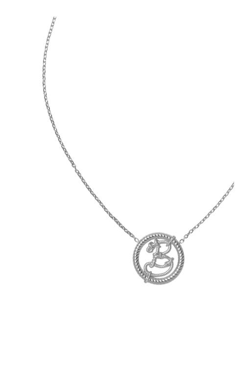 Burberry Nautical Knot B Pendant Necklace In Silver