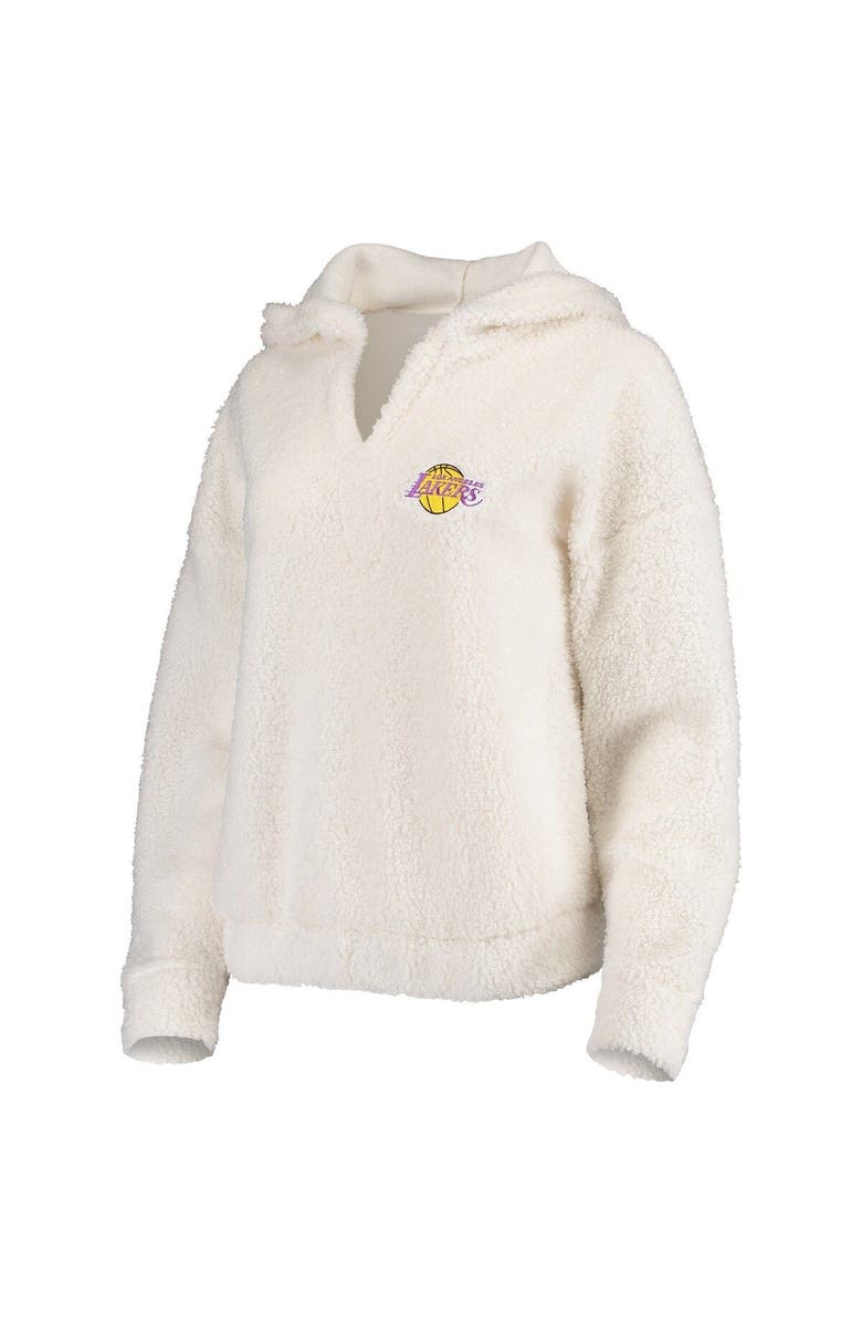 CONCEPTS SPORT Women's Concepts Sport Cream Los Angeles Lakers Fluffy Long Sleeve Hoodie Top & Shorts Sleep Set, Alternate, color, Cream