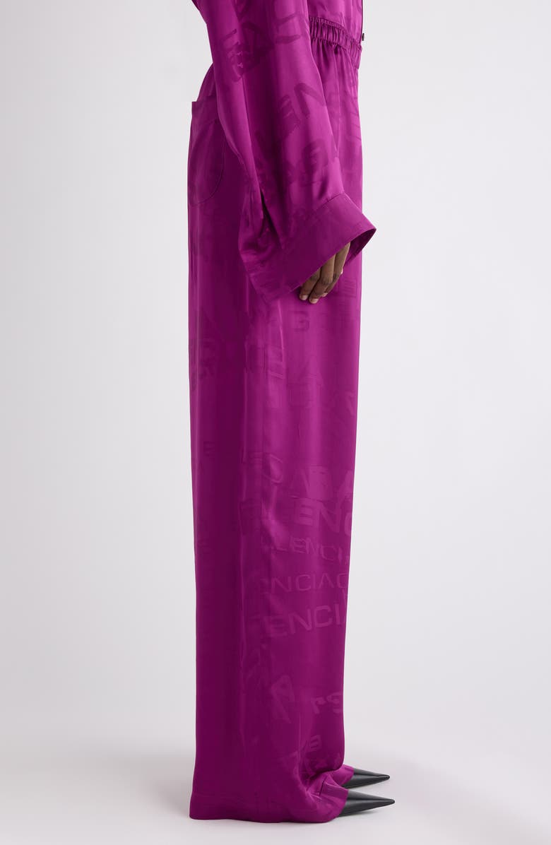 Balenciaga Logo Jacquard Pajama Pants, Alternate, color, 5061 Plum
