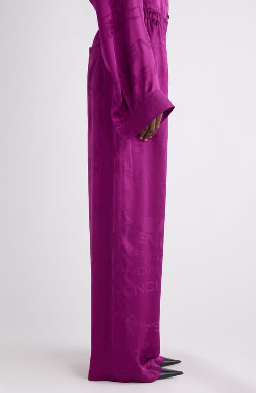 Balenciaga Logo Jacquard Pajama Pants In Purple