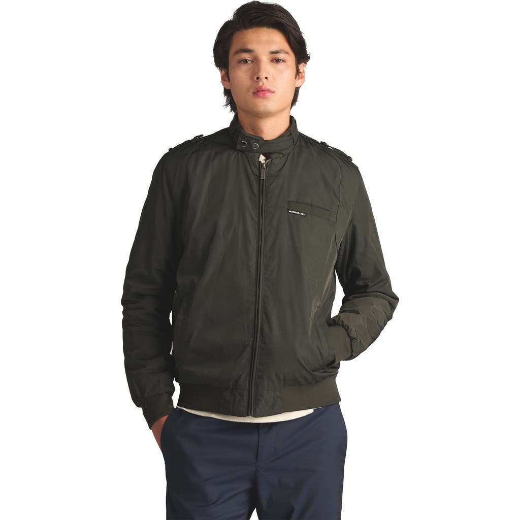 Members Only Heavy Iconic Racer Quilted Lining Jacket In Dark Green