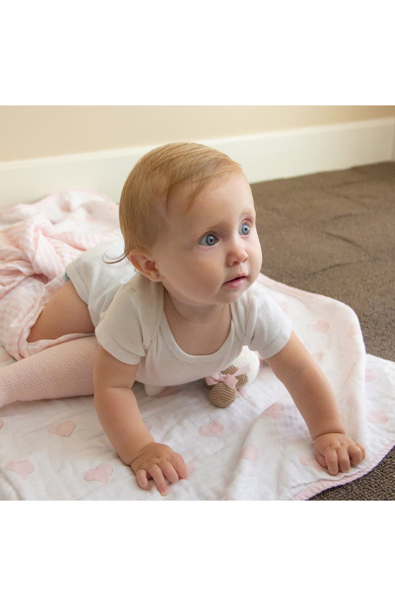 Living Textiles Baby Bento Swaddle Blanket & Kenzie Stuffed Animal Gift Set, Alternate, color, 