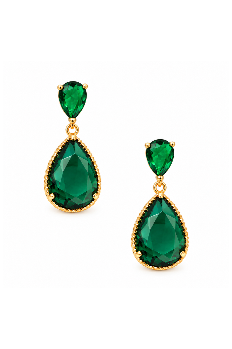 Emerald Green Drop Earrings, Main, color, Emerald Green