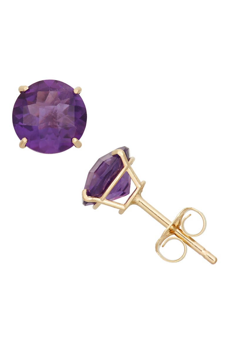 Amethyst Stud Earrings, Main, color, 10K AMETHYST