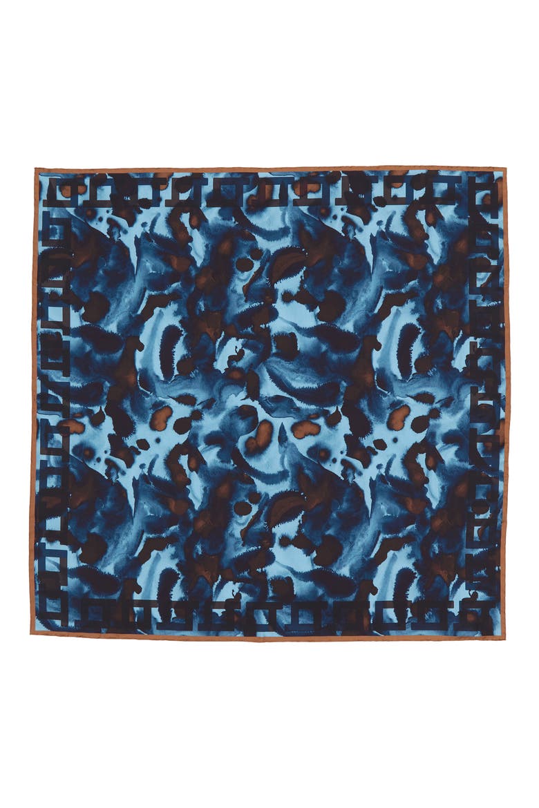 Nova Print Silk Scarf, Alternate, color, BALTIC BLUE MULTI