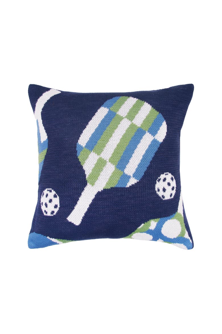 Pickle Ball Knitted Accent Throw Pillow 20" x 20", Main, color, Green