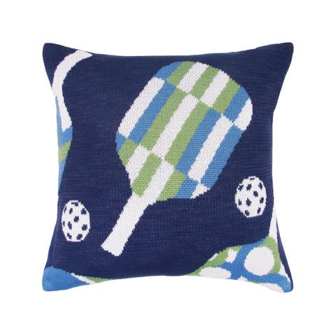 Pickle Ball Knitted Accent Throw Pillow 20" x 20"
