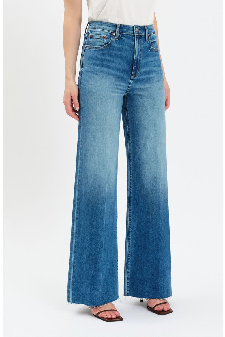 Far Out High Waist Raw Hem Wide Leg Jeans, Alternate, color, NEW INDIGIO