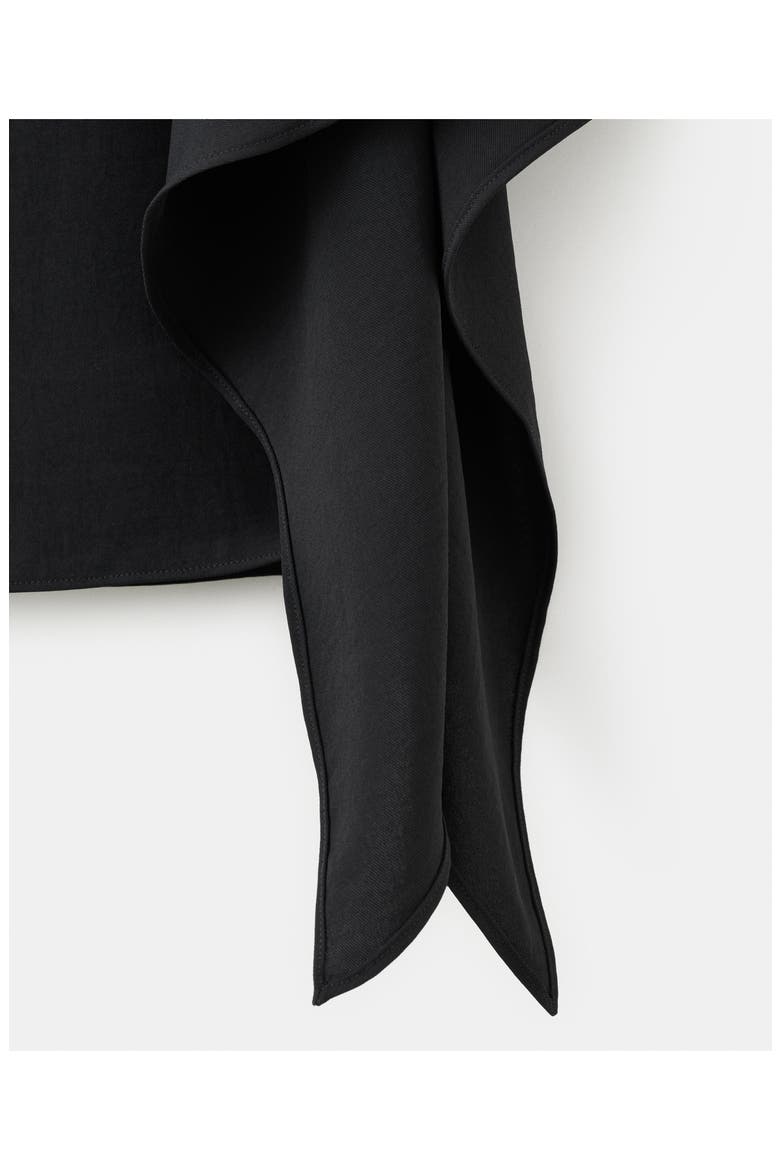 Asymmetric Ruffle Top, Alternate, color, BLACK