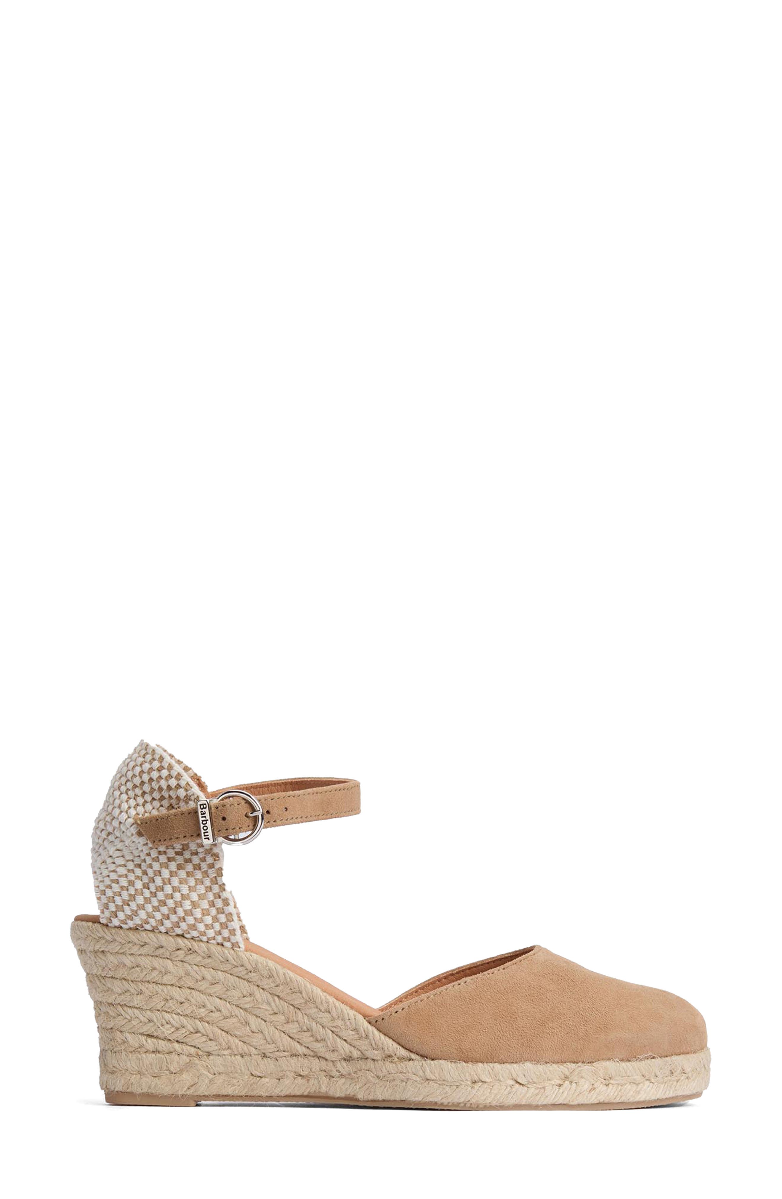 Barbour Elder Espadrille Wedge, Alternate, color, Tan Suede