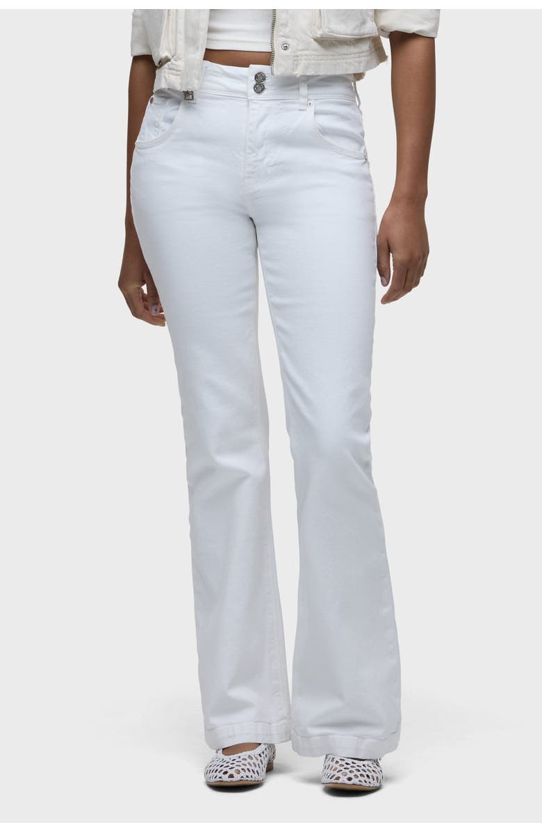 Hudson Jeans Dana Flap Pocket Flare, Main, color, White