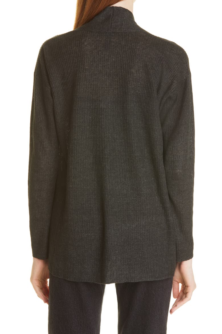 Shawl Collar Organic Linen Cardigan, Alternate, color, SEAWEED