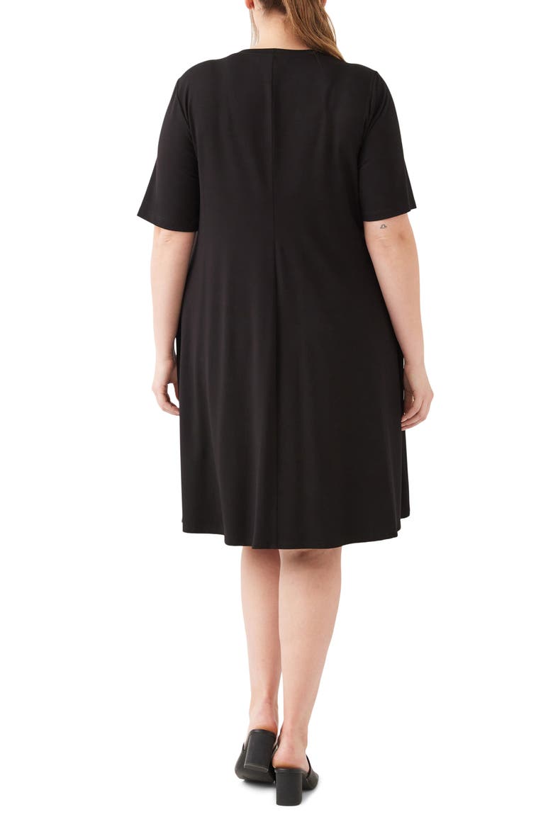 A-Line Jersey Minidress, Alternate, color, BLACK