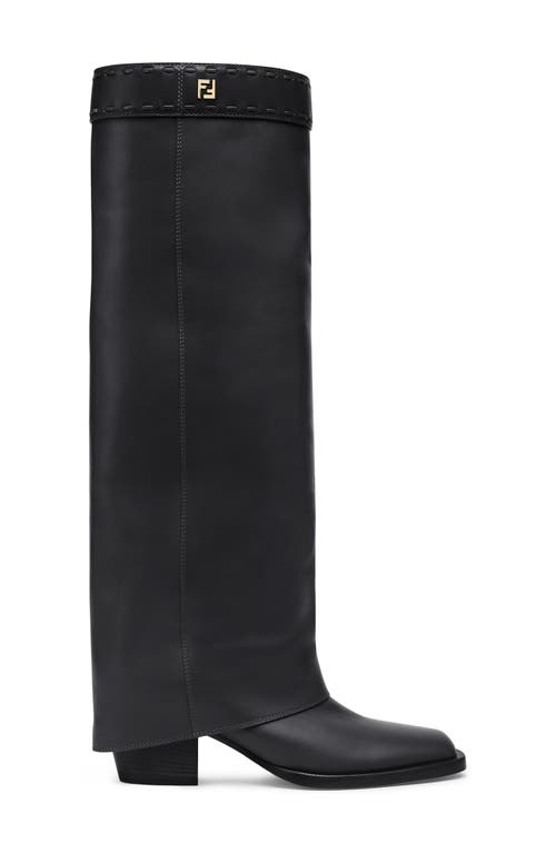 Fendi Black Leather Boots In Nero