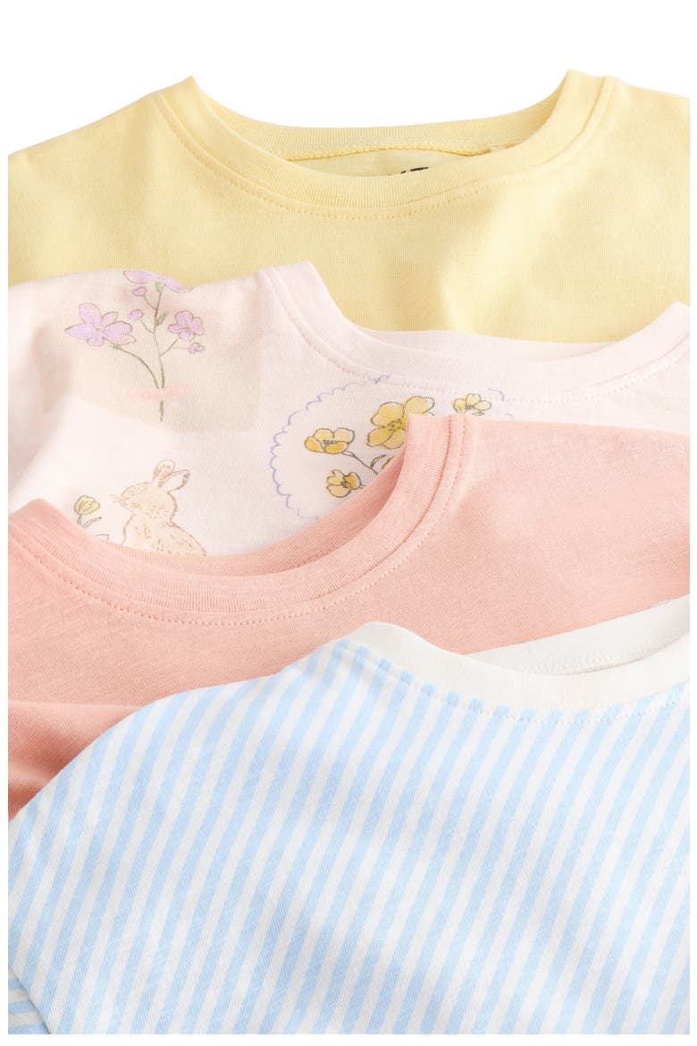 Kids' 4-Pack Frill Hem T-Shirts, Alternate, color, MULTI