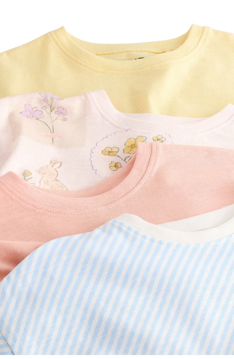 NEXT Kids' 4-Pack Frill Hem T-Shirts, Alternate, color, Multi