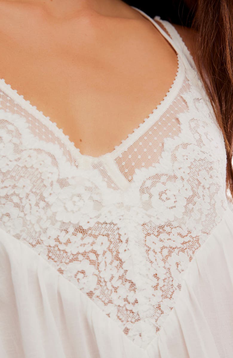 Free People Fiona Lace Trim Slip, Alternate, color, Clean Ivory
