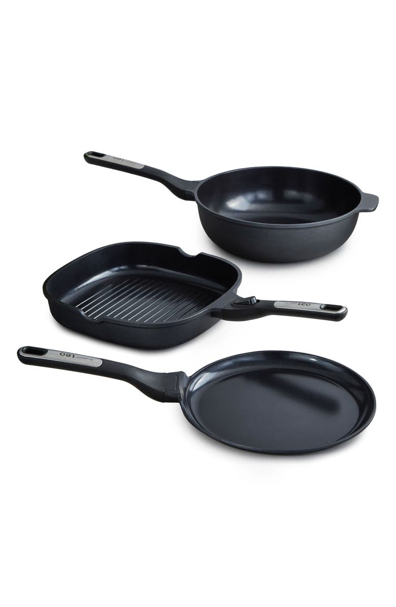 BergHOFF Leo Phantom 3-Piece Cookware Set, Main, color, Black