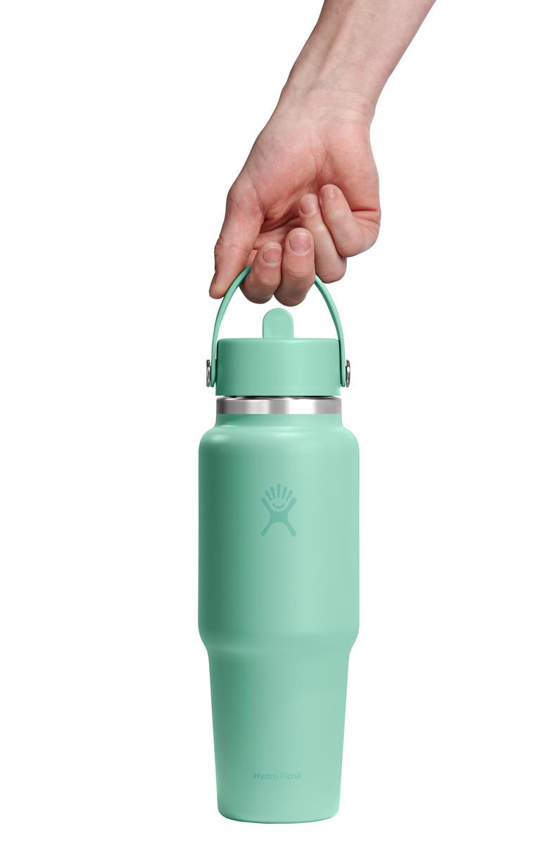 Hydro Flask 32-Ounce Wide Mouth Travel Bottle with Flex Straw Cap, Alternate, color, Mermaid Green